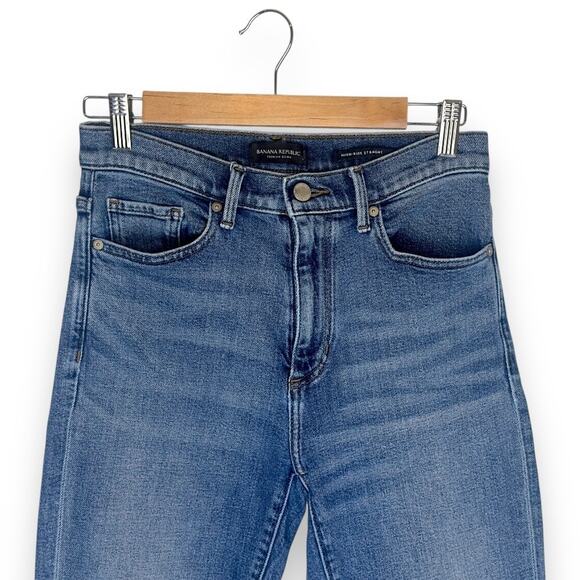 Banana Republic Women's High Rise Straight Jeans Size 27 Indigo Medium Wash - Picture 2 of 8